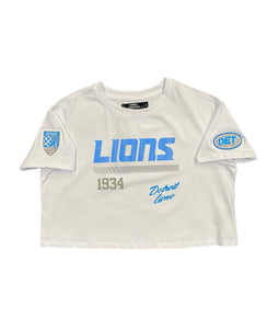 PRO LIONS 1934 WOMEN'S BOXY CROP TEE White