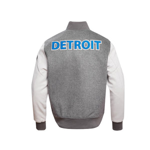 Pro Lions Classic Embroidered Varsity Jacket Gray