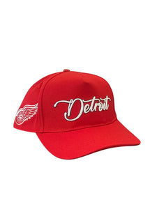 Pro Red Wings Logo Embroidered Trucker Strapback